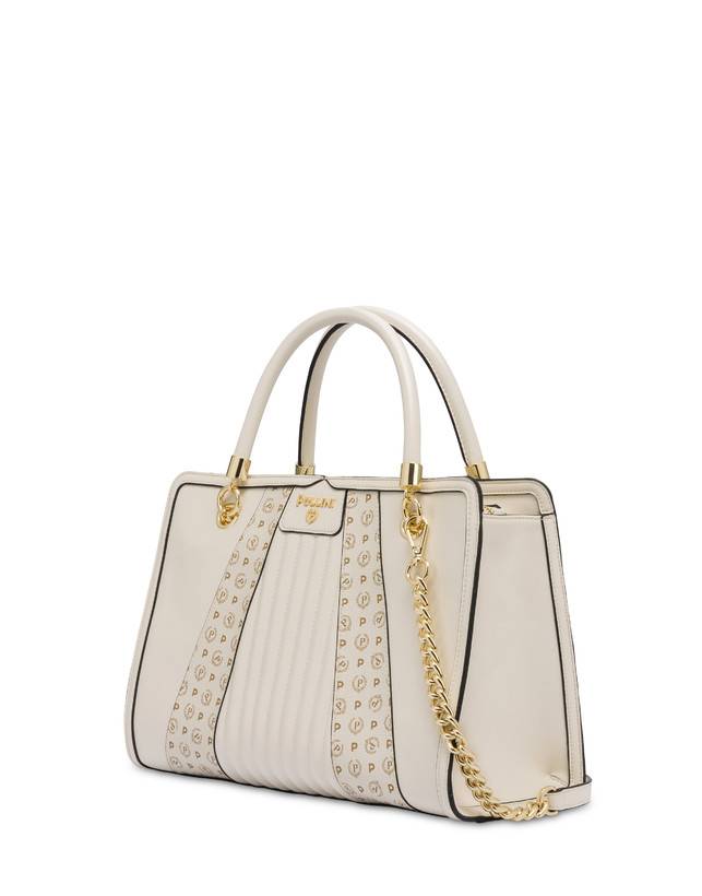 Pollini Borsa Doppio Manico Shell Avorio/avorio Consegna Veloce