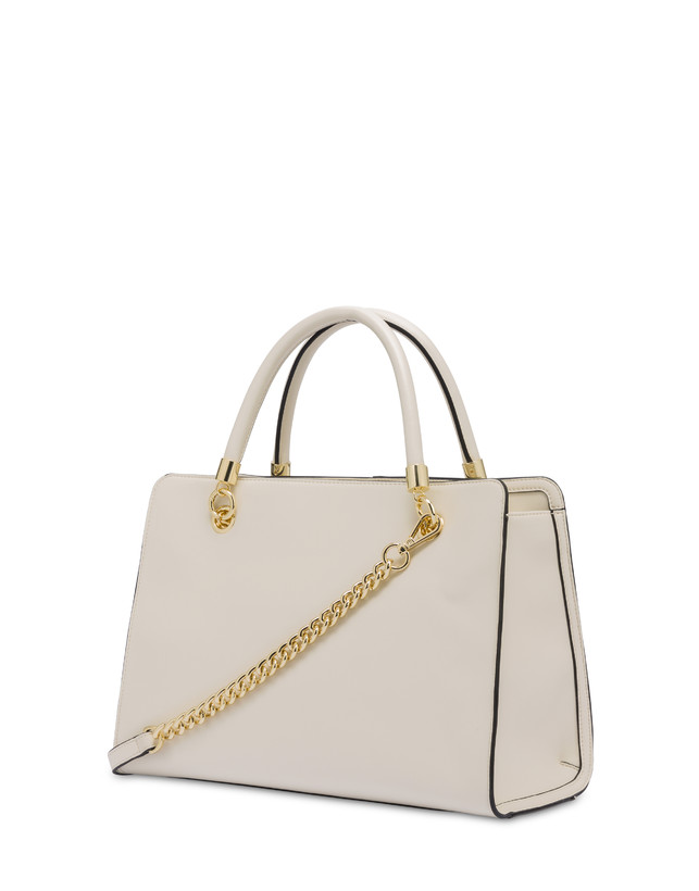 Pollini Borsa Doppio Manico Shell Avorio/avorio Consegna Veloce