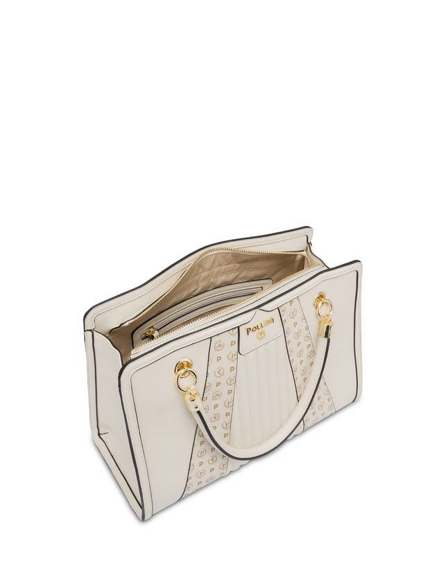 Pollini Borsa Doppio Manico Shell Avorio/avorio Consegna Veloce