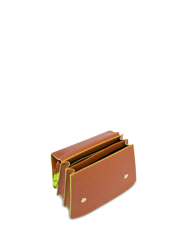 Pollini Borsa A Mano Con Foulard Color Explosion Cuoio/cuoio Prezzo Ridotto