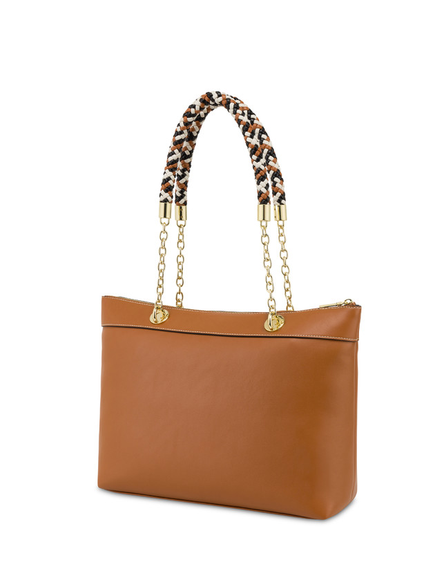 Pollini Shopper Con Intreccio Agadir Cuoio Offerta