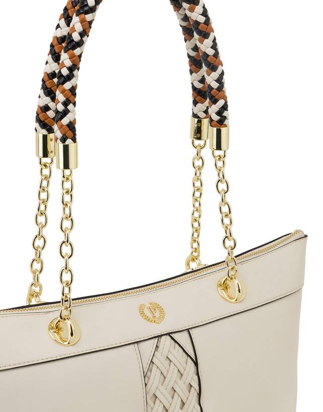 Pollini Shopper Con Intreccio Agadir Avorio Economico