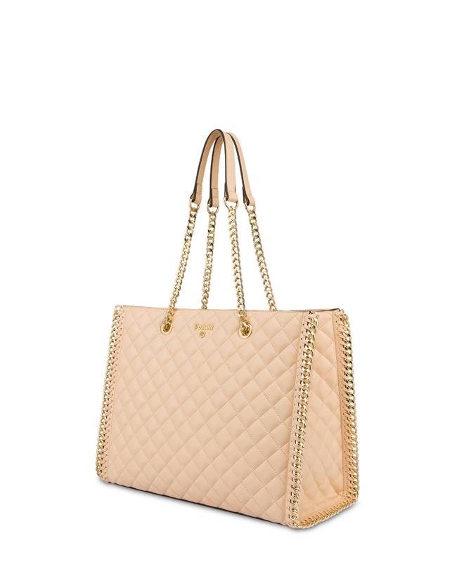 Pollini Tote Bag Trapuntata Interlock Beige/beige Online