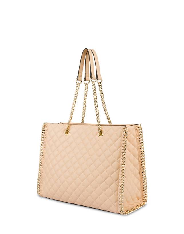 Pollini Tote Bag Trapuntata Interlock Beige/beige Online