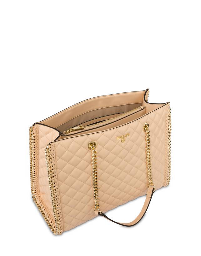 Pollini Tote Bag Trapuntata Interlock Beige/beige Online