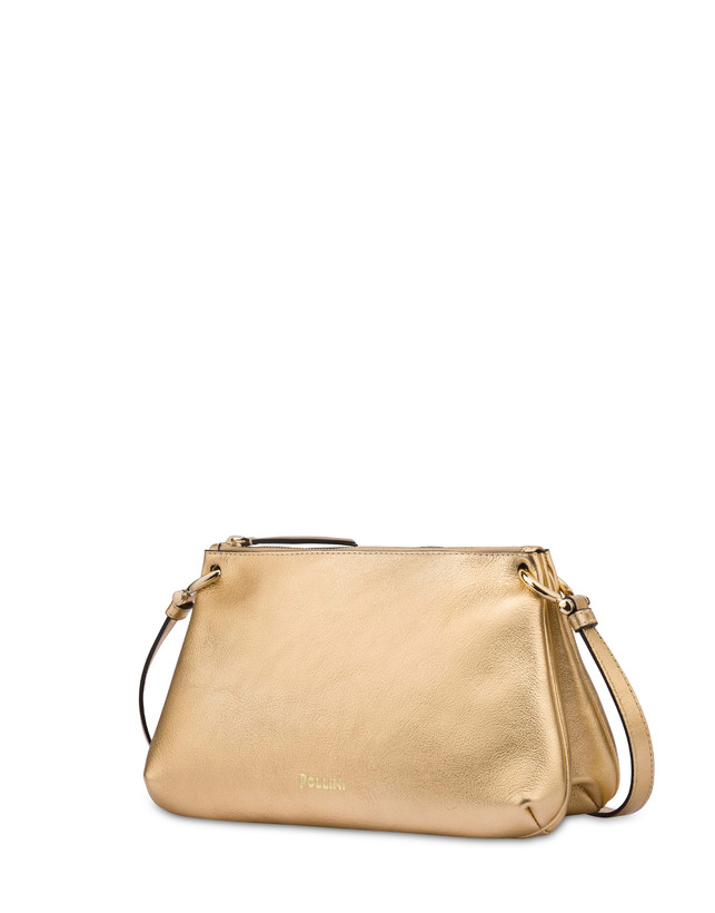 Pollini Borsa A Tracolla In Vitello Laminato Double Marlene In Vendita