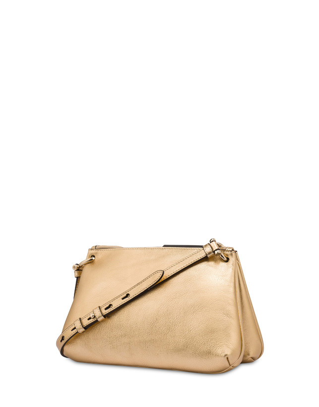 Pollini Borsa A Tracolla In Vitello Laminato Double Marlene In Vendita