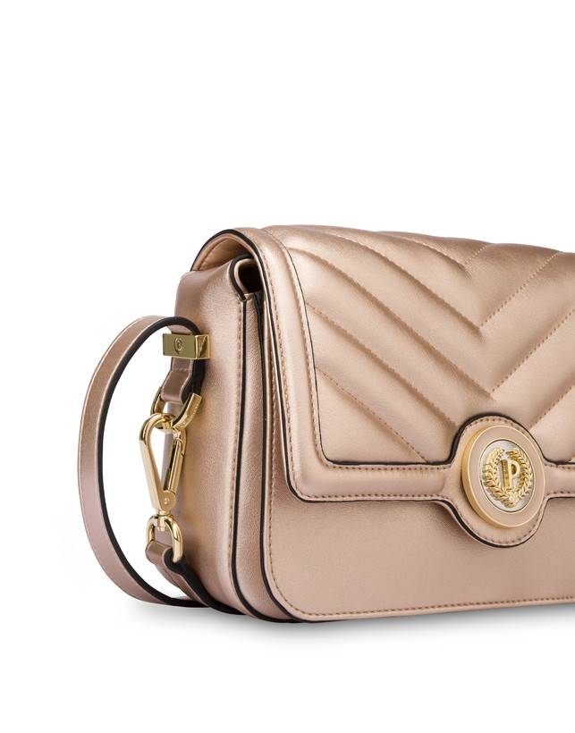 Pollini Borsa A Tracolla Matelassé Sunbeam Rose Gold Saldi