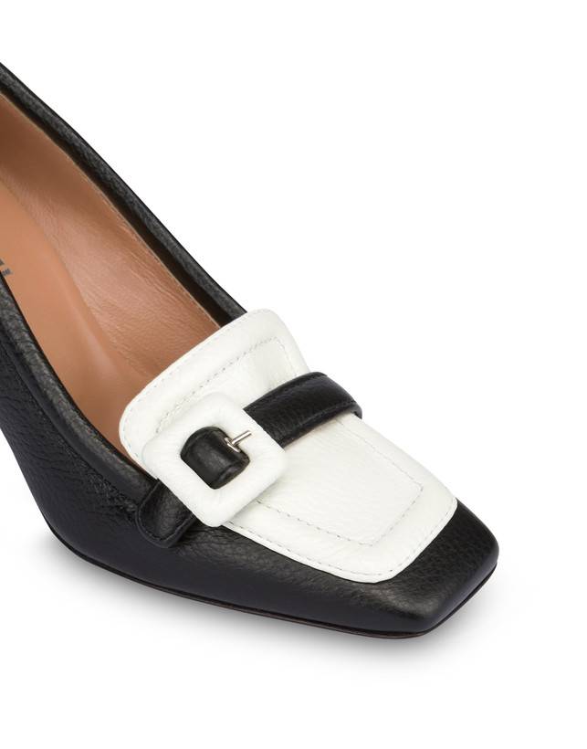 Pollini Décolleté In Vitello Bottalato Ursula Nero/ghiaccio Vendita Economica