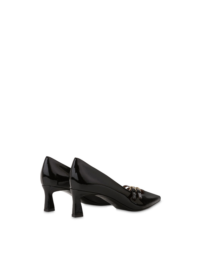 Pollini Décolleté In Vernice Bi-buckle Nero Moda