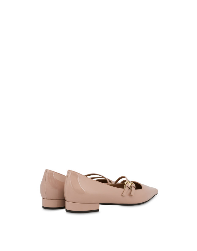 Pollini Ballerine In Vernice Bi-buckle Antico Vendita