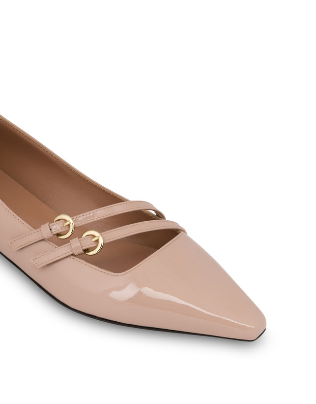 Pollini Ballerine In Vernice Bi-buckle Antico Vendita