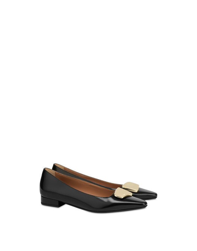 Pollini Ballerine In Vitello Abrasivato Bullion Nero In Vendita
