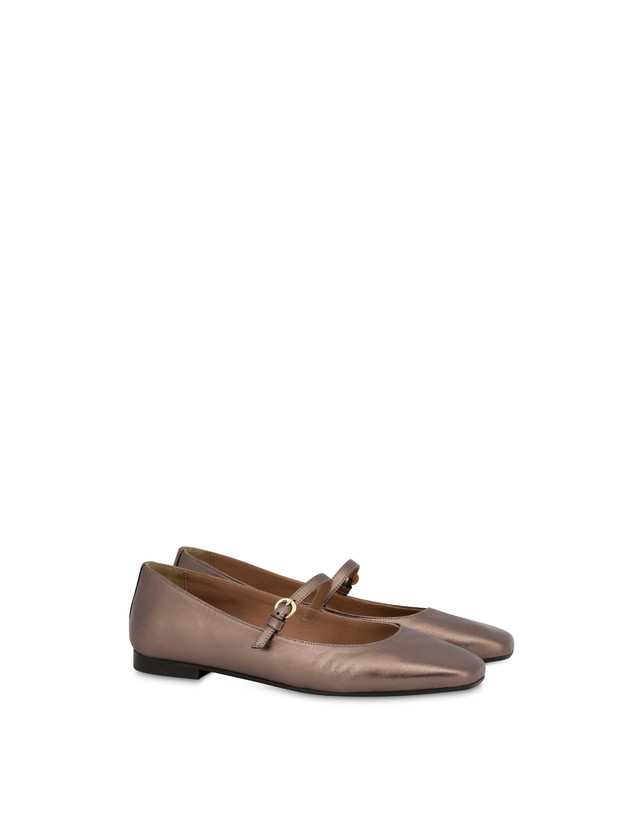 Pollini Ballerine In Nappa Laminata Nina Legno Qualità Garantita
