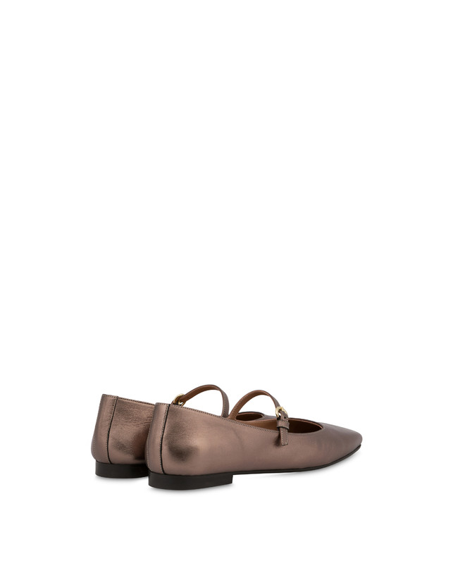 Pollini Ballerine In Nappa Laminata Nina Legno Qualità Garantita
