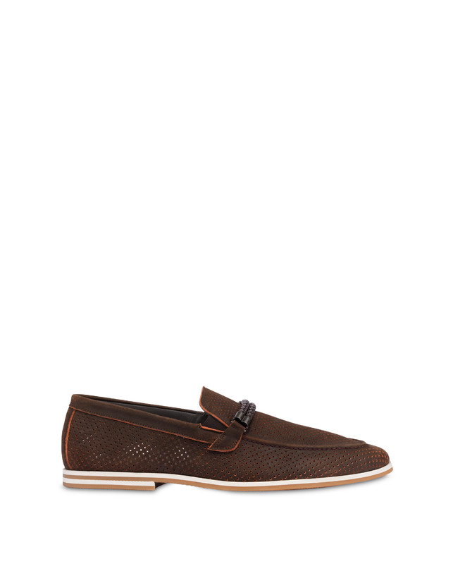 Pollini Mocassini In Scamosciato Traforato B-light T.moro