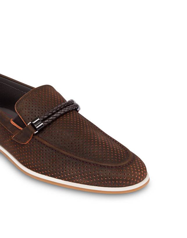 Pollini Mocassini In Scamosciato Traforato B-light T.moro Consegna Veloce