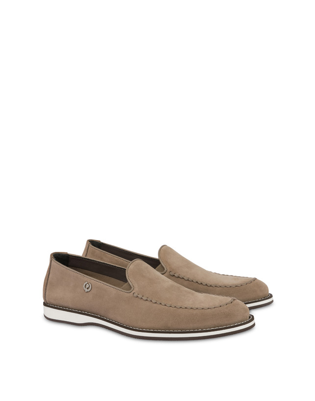 Pollini Mocassini In Crosta Green Field Beige Shopping Online