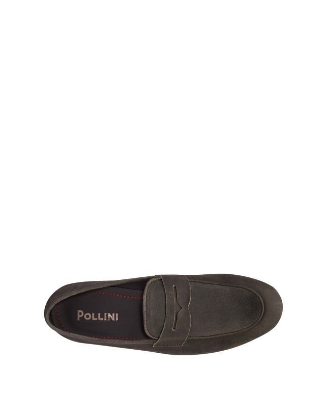 Pollini Mocassini In Scamosciato Flexy Grafite Affare Del Giorno