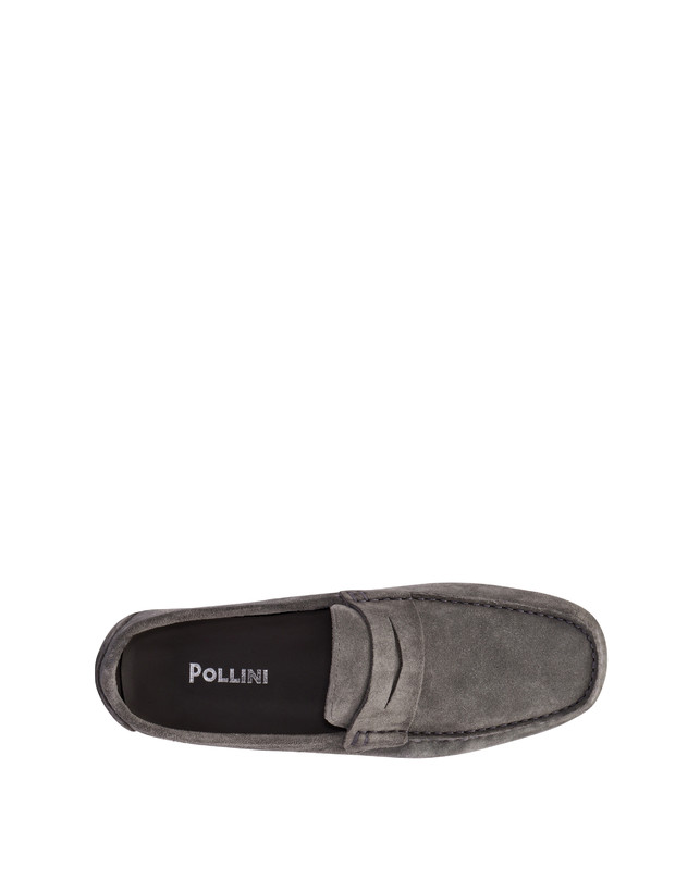 Pollini Mocassini Driver In Crosta Eazy Grafite Prezzo Ridotto