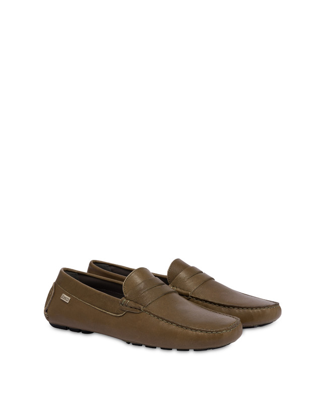 Pollini Mocassini In Nappa Eazy Militare Convenienza