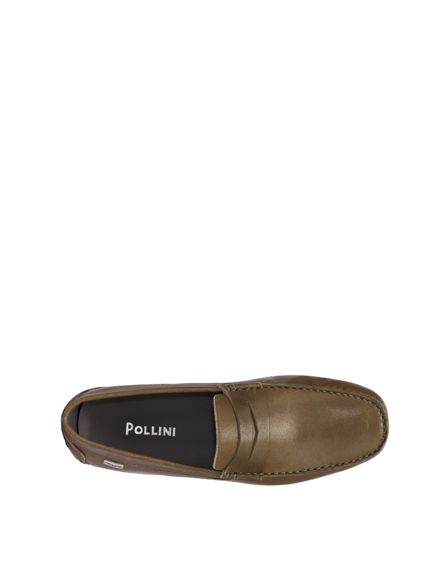 Pollini Mocassini In Nappa Eazy Militare Convenienza