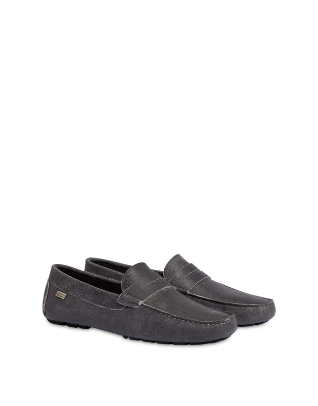 Pollini Mocassini In Capra Drivers Grafite Novità