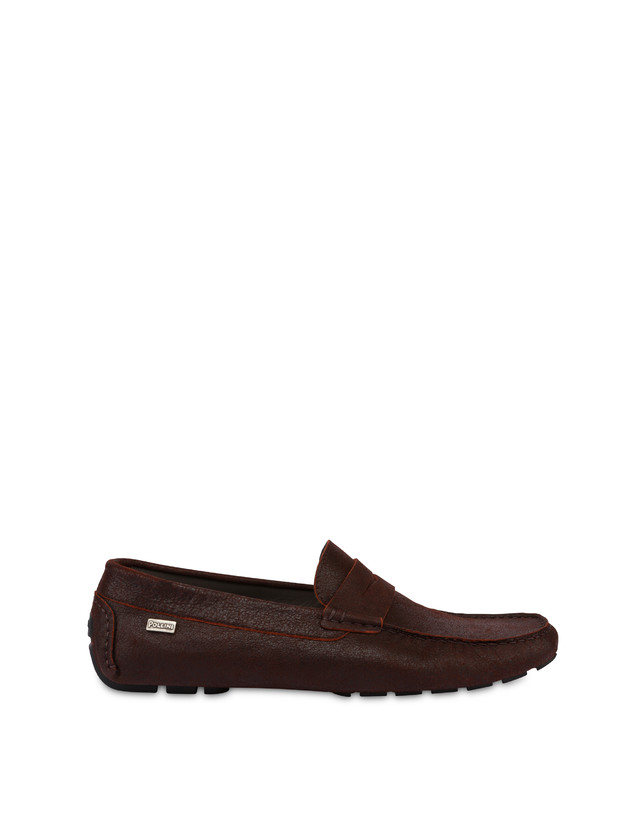 Pollini Mocassini In Capra Drivers Ruggine