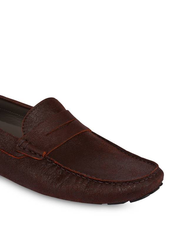 Pollini Mocassini In Capra Drivers Ruggine Presa