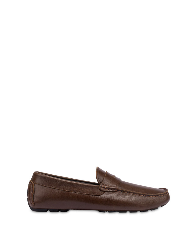 Pollini Mocassini Driver In Vitello Eazy Fango