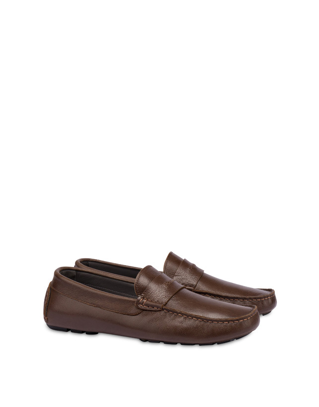 Pollini Mocassini Driver In Vitello Eazy Fango Sconto