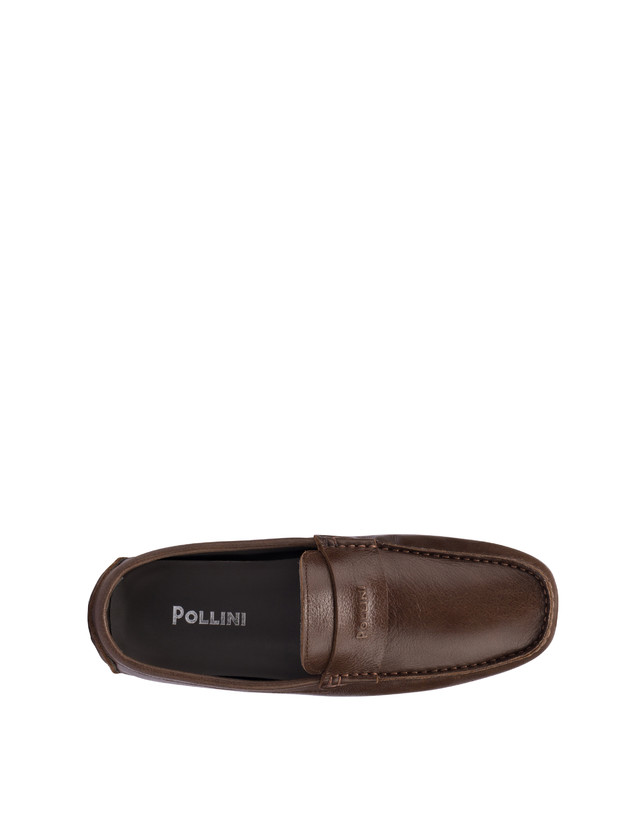 Pollini Mocassini Driver In Vitello Eazy Fango Sconto