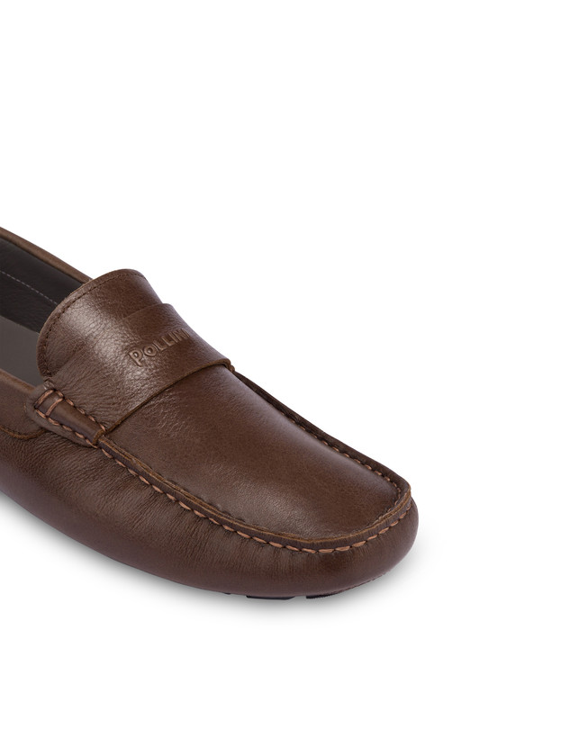Pollini Mocassini Driver In Vitello Eazy Fango Sconto