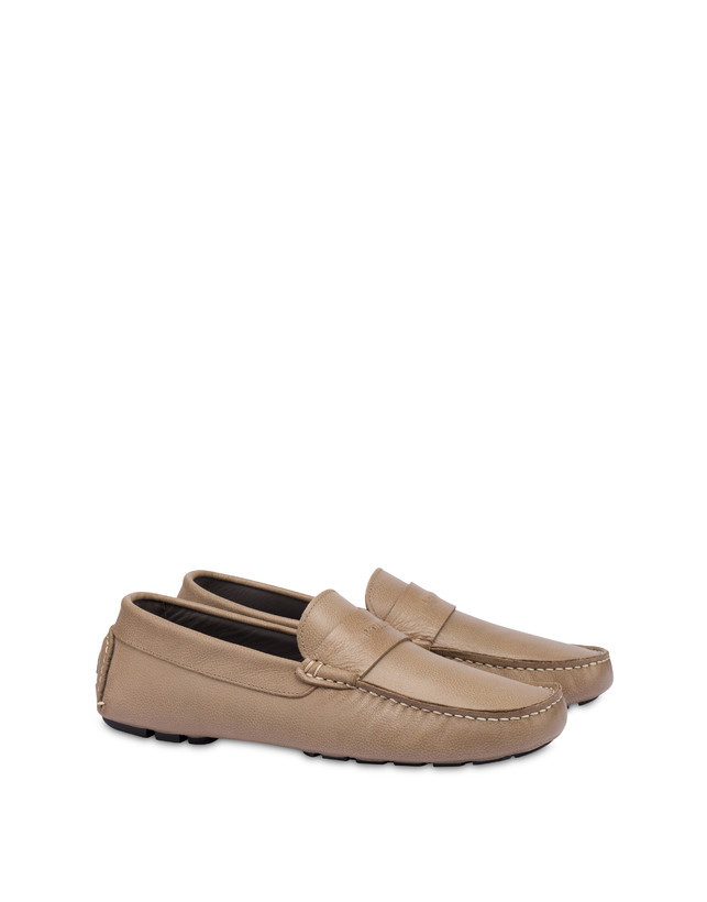 Pollini Mocassini Driver In Vitello Eazy Taupe Offerta