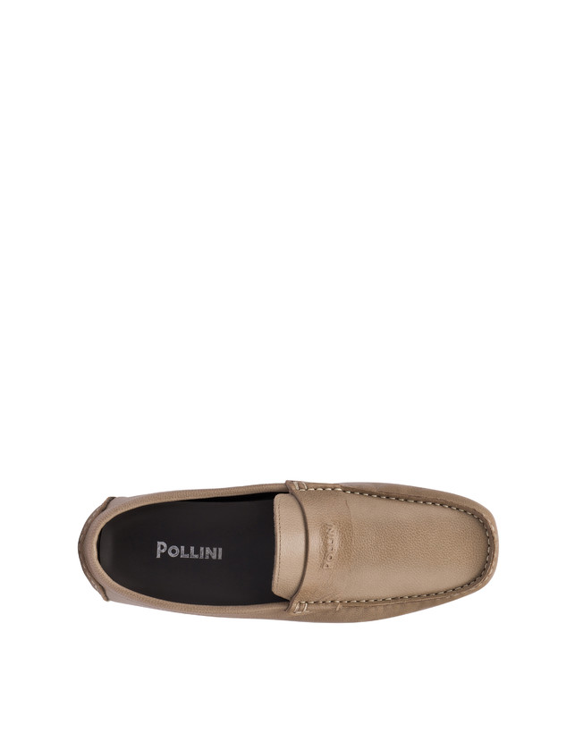 Pollini Mocassini Driver In Vitello Eazy Taupe Offerta