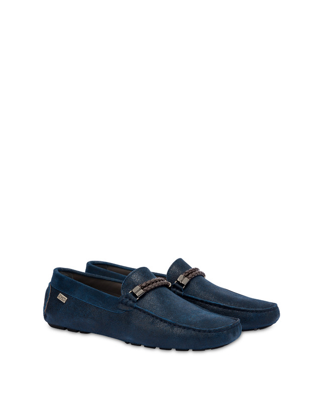 Pollini Mocassini Con Morsetto In Pelle Eazy Blu Grande vendita