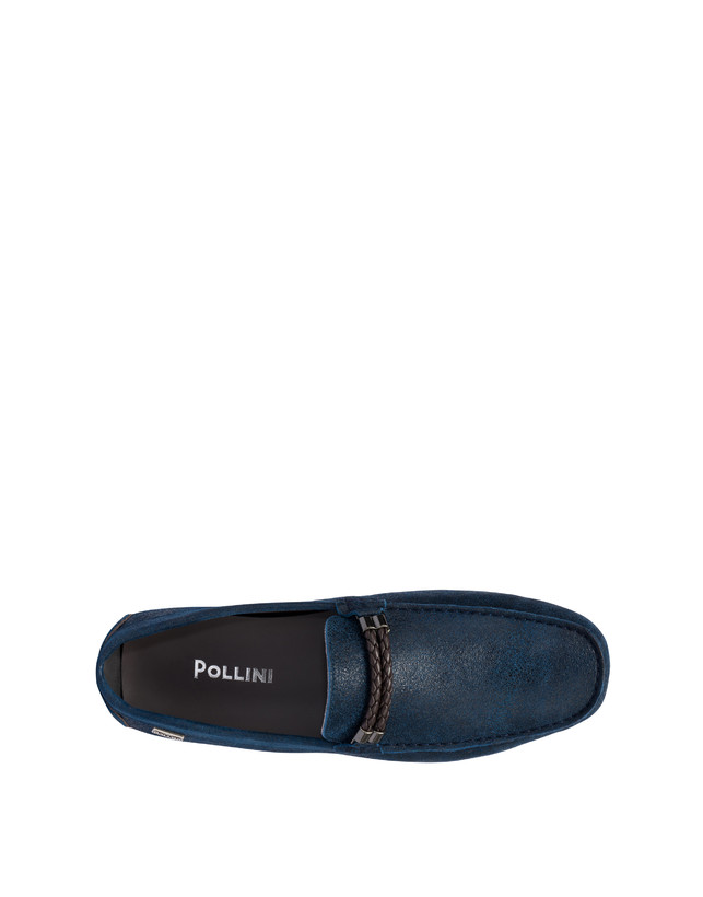 Pollini Mocassini Con Morsetto In Pelle Eazy Blu Grande vendita