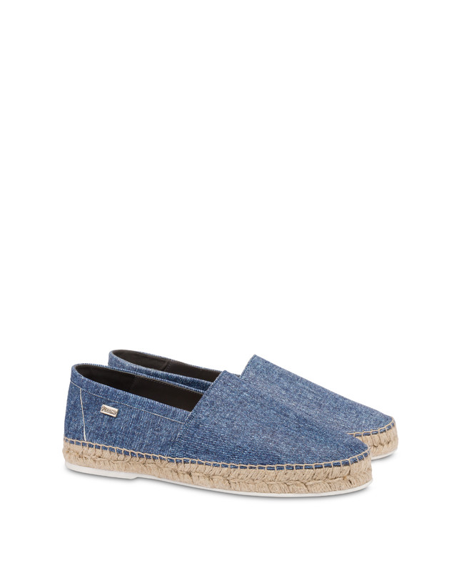 Pollini Espadrillas In Capra Stampa Denim Blu Outlet