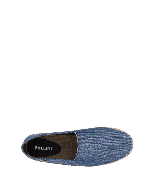 Pollini Espadrillas In Capra Stampa Denim Blu Outlet