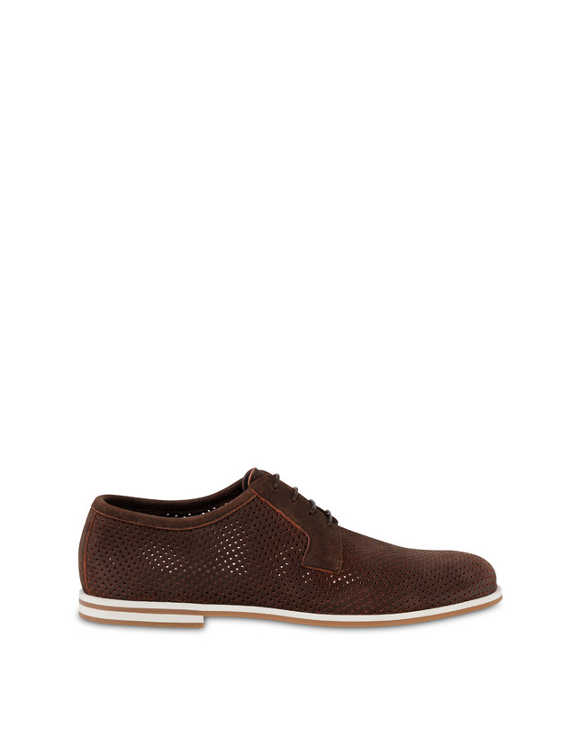 Pollini Derby In Scamosciato Traforato B-light T.moro