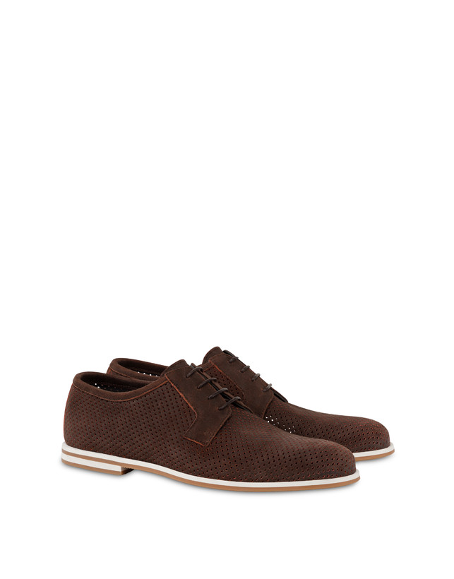 Pollini Derby In Scamosciato Traforato B-light T.moro In Vendita