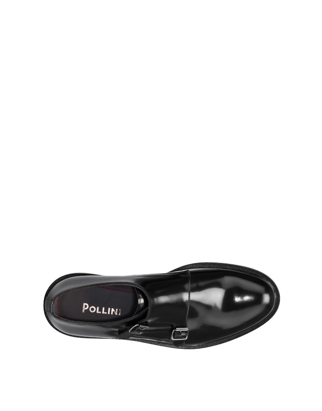 Pollini Monk Strap In Vitello 1920 Nero Saldi Di Fabbrica