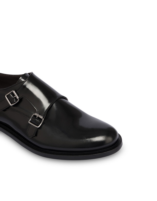 Pollini Monk Strap In Vitello 1920 Nero Saldi Di Fabbrica