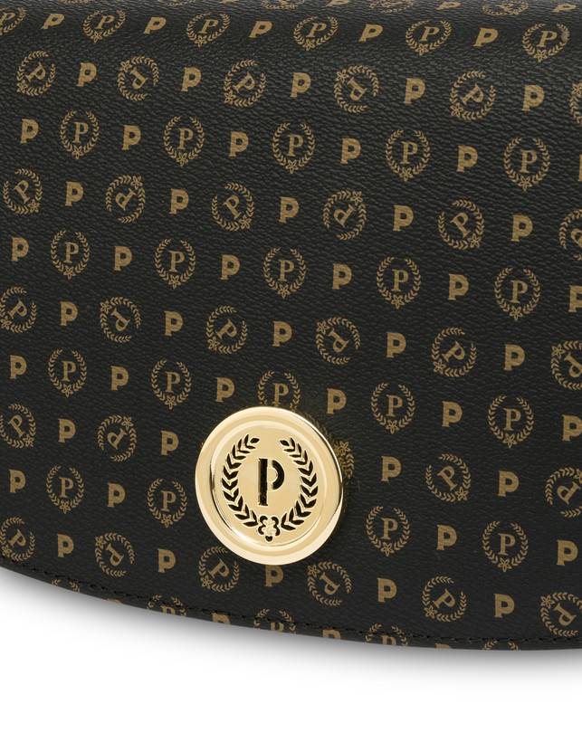 Pollini Borsa A Tracolla Heritage Pvc Nero/nero Negozio