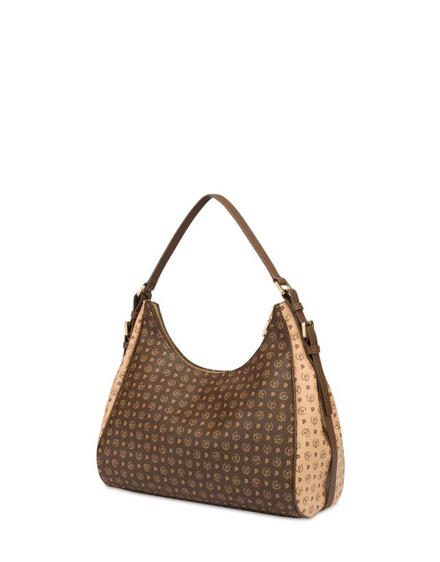 Pollini Hobo Bag Bicolor Heritage Pvc Marrone/crema/marrone In Saldo