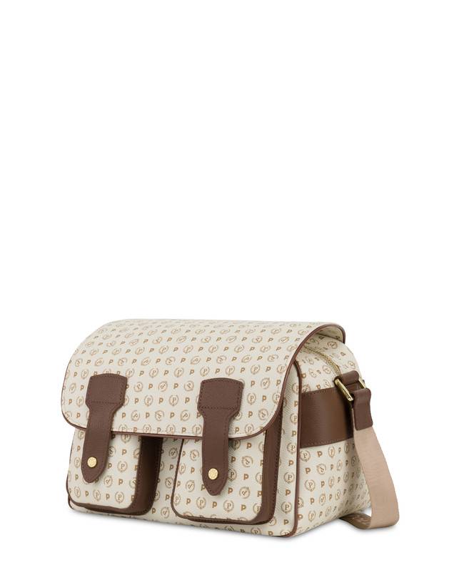 Pollini Borsa A Spalla Multitasche Heritage Logo Classic Avorio/marrone 2025