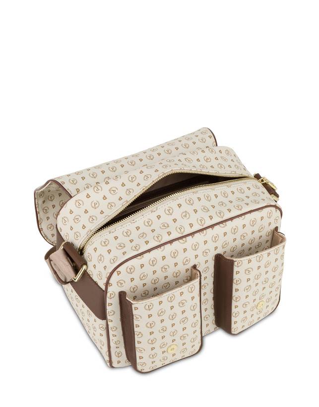 Pollini Borsa A Spalla Multitasche Heritage Logo Classic Avorio/marrone 2025