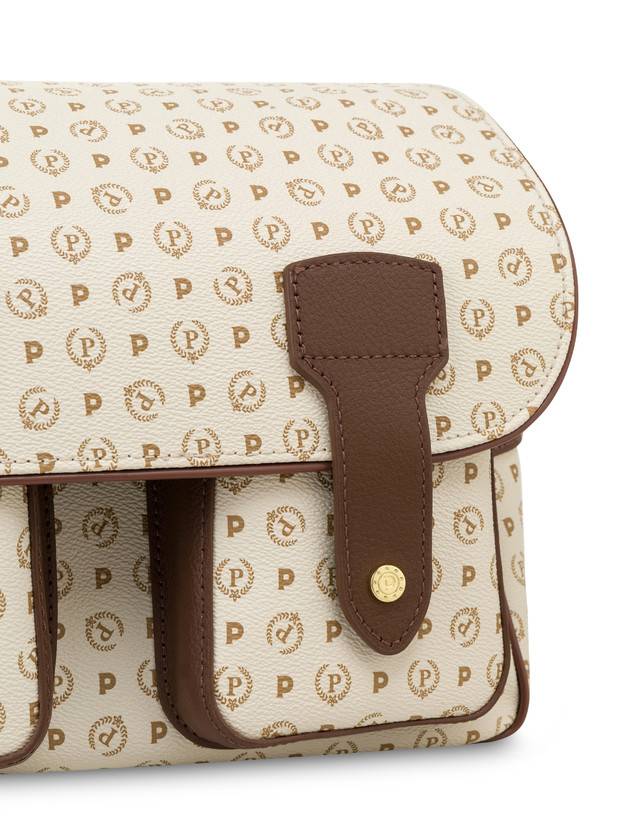 Pollini Borsa A Spalla Multitasche Heritage Logo Classic Avorio/marrone 2025