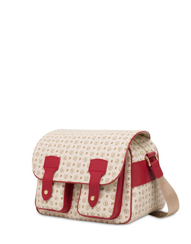 Pollini Borsa A Spalla Multitasche Heritage Logo Classic Avorio/lacca Italy