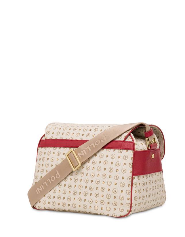 Pollini Borsa A Spalla Multitasche Heritage Logo Classic Avorio/lacca Italy